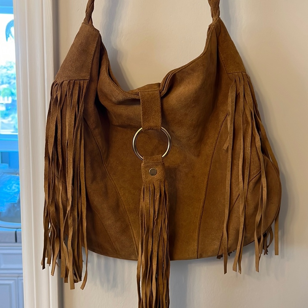 JJ Winters Suede Fringe Crossbody Bag